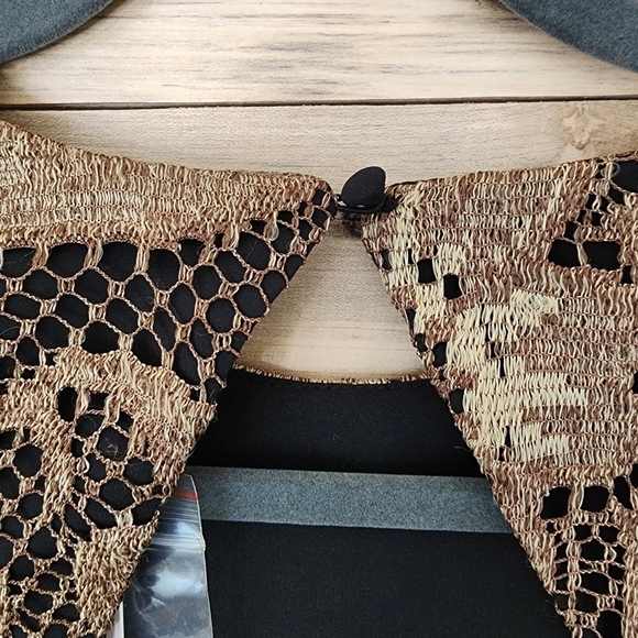 Alice & Olivia Roxie Bronze Black Lace Diamond Back Cut out Gown Event Dress - Picture 11 of 16